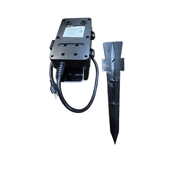 Outdoor Stake Timer With 6 Grounded Outlets 24" Cord 15 Amp Circuit Breaker - Picture 7 of 7